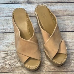 Franco Sarto Dusty Rose Suede Espadrille Wedges Size 8